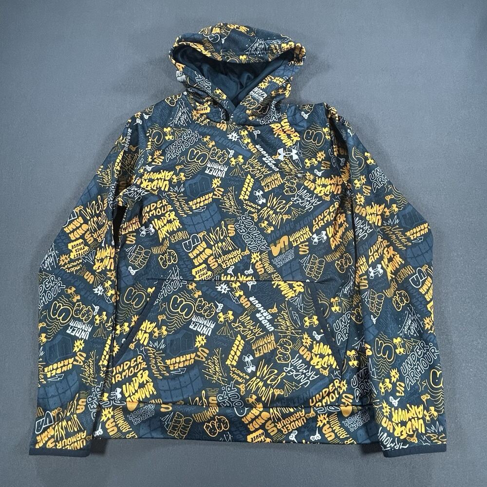 Under Armour Graffiti Pullover Hoodie Lightweight Sweatshirt Print Logo Youth L